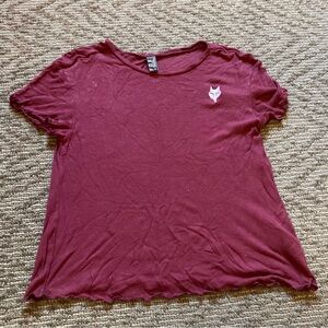 FOX t shirt lettuce hem size small ribbed soft Taylor swift vibes